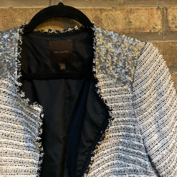Tweed blazer by The Limited, sequined shoulders! - Picture 3 of 6